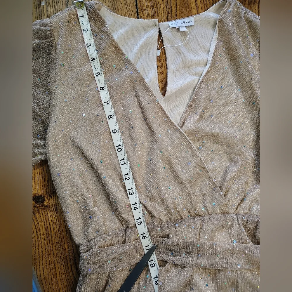 Baltic Born Shimmering Champagne Maxi Dress Size L - Picture 11 of 16